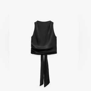 Zara satin backless tie top